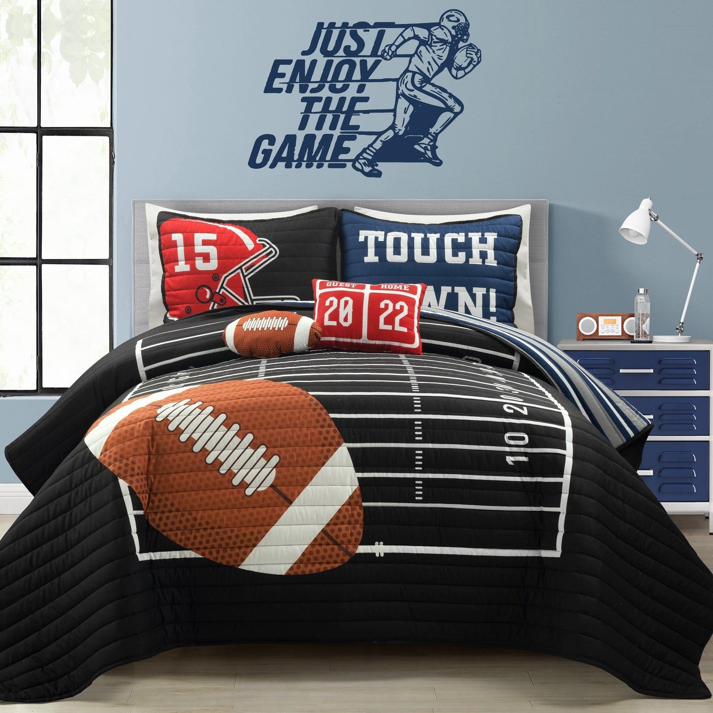 Couette réversible surdimensionnée pour enfants Lush Decor, motif football américain