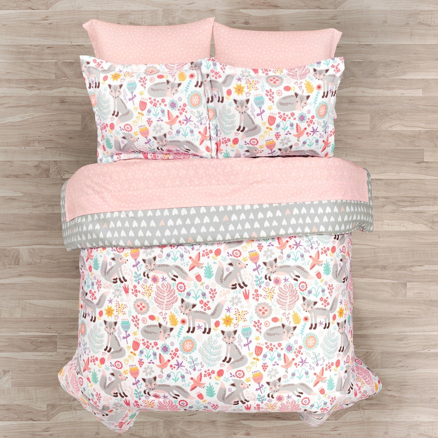 Couette Lush Decor Pixie Fox avec draps assortis, idéale pour la rentrée scolaire des enfants