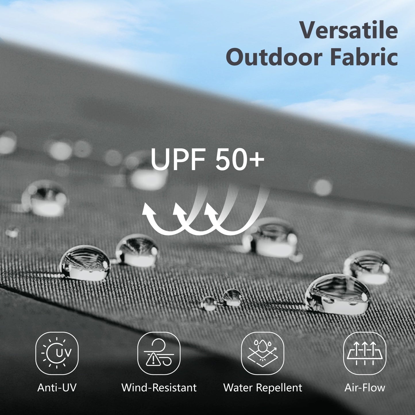 Parasol déporté hydraulique automatique MAISON ARTS de 3,66 m (12 pi) avec mât en aluminium et rotation à 360°