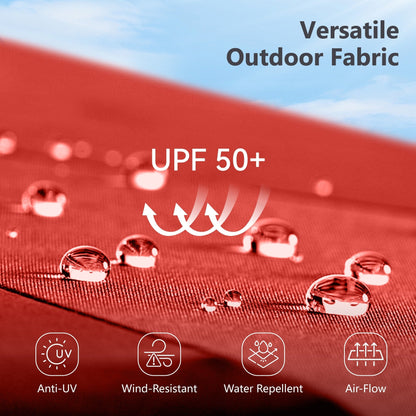 Parasol de marché d'extérieur rectangulaire à manivelle double face MAISON ARTS de 4,57 m (15 pi), avec éclairage solaire à DEL et base incluse