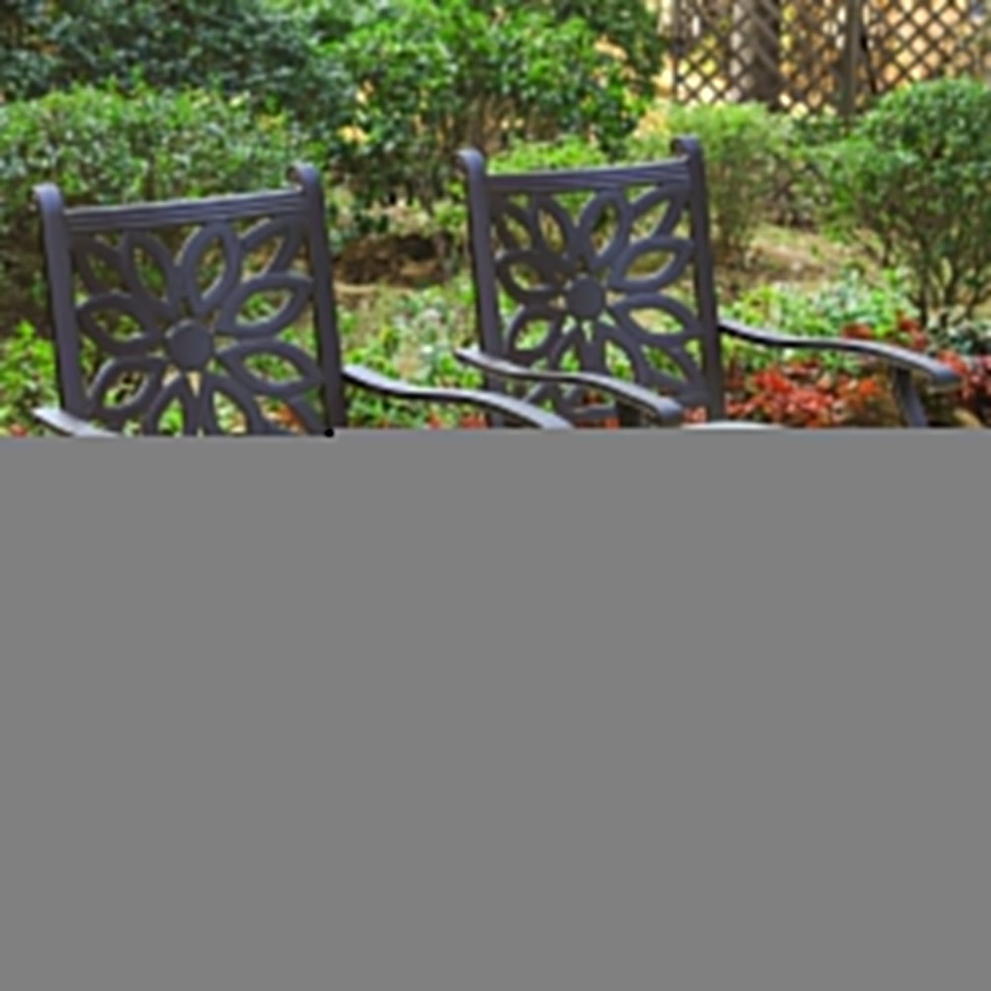 Ensemble de salle à manger/terrasse MAISON ARTS en aluminium moulé avec table ronde et 6 chaises de terrasse en aluminium moulé