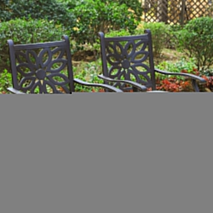 Ensemble de salle à manger/terrasse MAISON ARTS en aluminium moulé avec table ronde et 6 chaises de terrasse en aluminium moulé