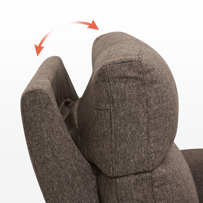 Canapé inclinable électrique MCombo 60.2 avec fonction massage et chauffage double, appui-tête réglable, ports USB et Type C, revêtement en tissu