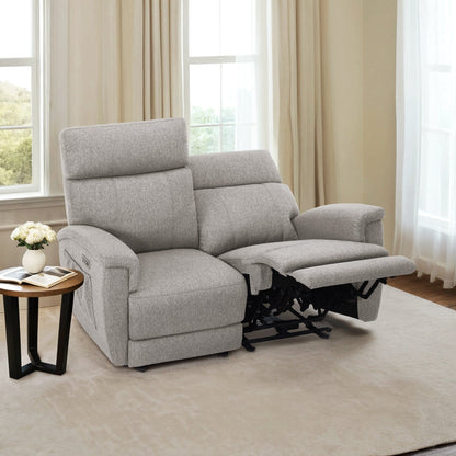 Canapé inclinable électrique MCombo 60.2 avec fonction massage et chauffage double, appui-tête réglable, ports USB et Type C, revêtement en tissu