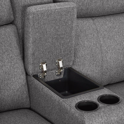 Canapé inclinable électrique MCombo 60.2 avec fonction massage et chauffage double, appui-tête réglable, ports USB et Type C, revêtement en tissu
