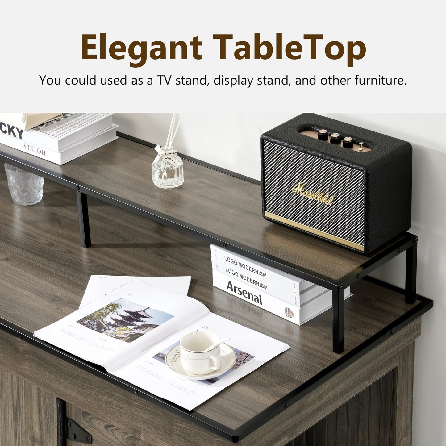 Meuble TV intégré pour grande cage à chien Mcombo, niche en bois avec double porte 1861