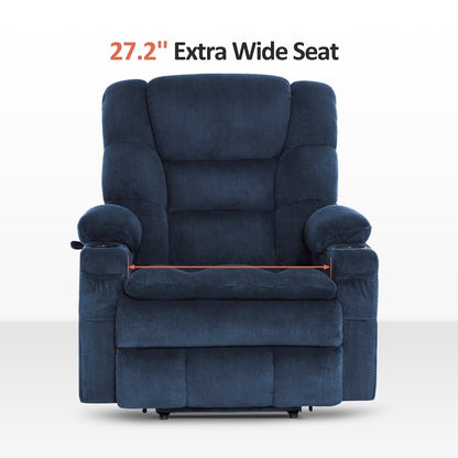 Fauteuil releveur électrique double moteur MCombo grand format avec massage et double chauffage pour personnes âgées de grande taille, tissu R7635