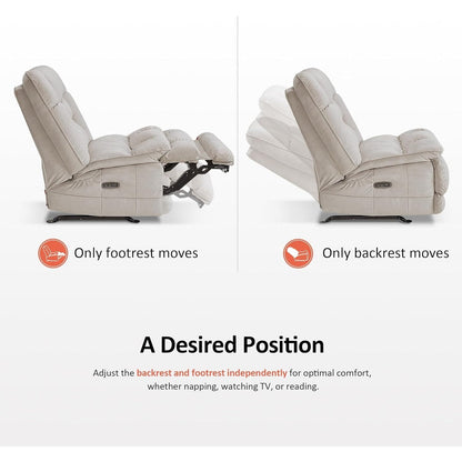 Fauteuil inclinable électrique sans accoudoirs à double moteur MCombo surdimensionné, modèle Zeroarms, idéal pour le salon, tissu PR607