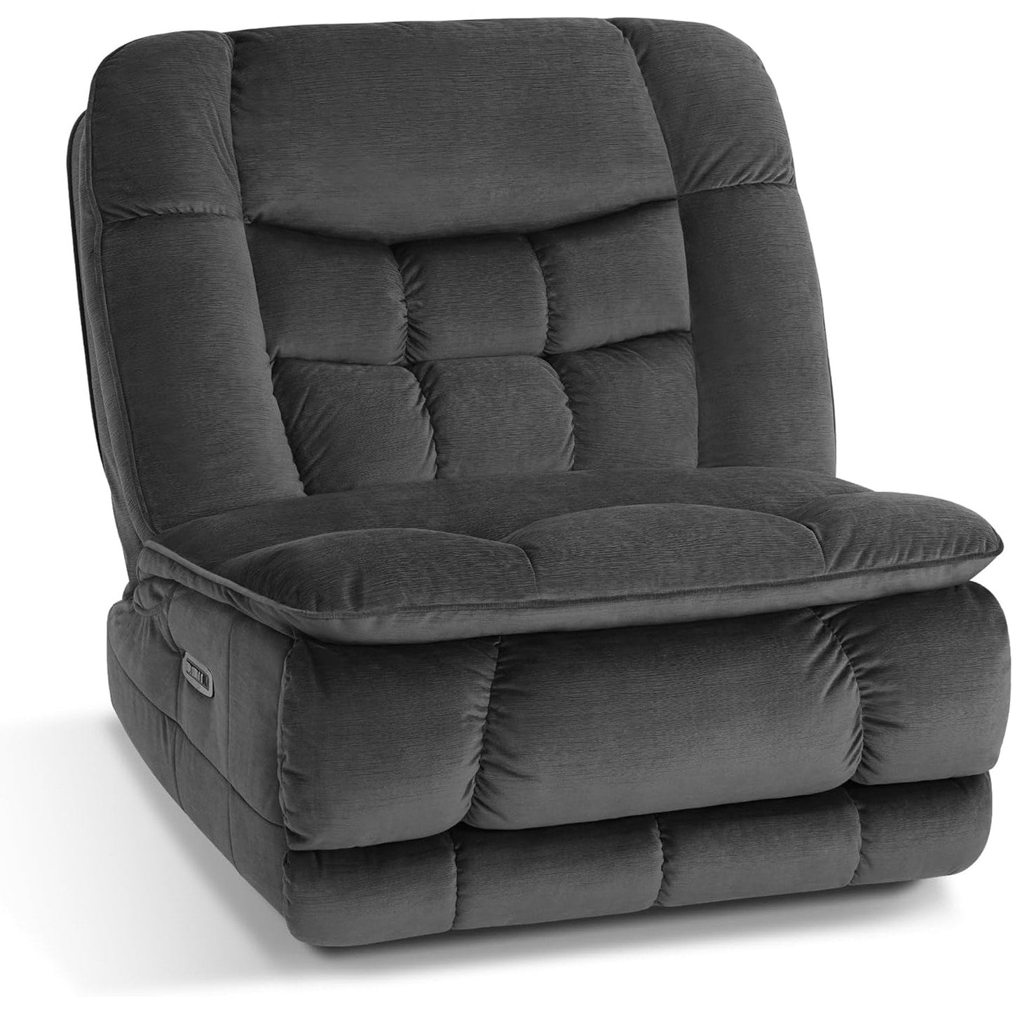 Fauteuil inclinable électrique sans accoudoirs à double moteur MCombo surdimensionné, modèle Zeroarms, idéal pour le salon, tissu PR607