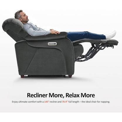 Fauteuil inclinable électrique MCombo Zero Wall-Hugger avec appui-tête réglable, idéal pour les petits espaces et les camping-cars, tissu ST257
