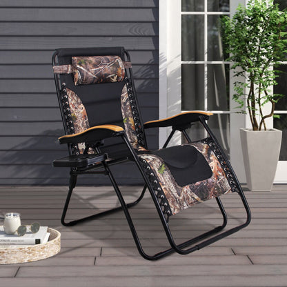 Fauteuil lounge XL surdimensionné rembourré zéro gravité avec accoudoirs plus larges, inclinable et porte-gobelet - Non disponible