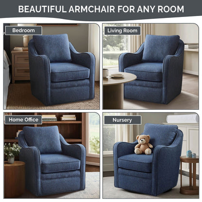 Fauteuil pivotant incurvé rembourré Betty de Madison Park