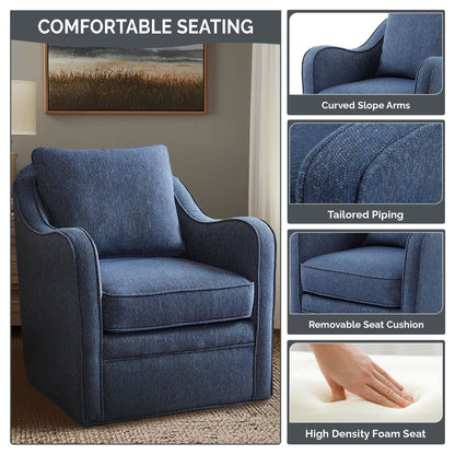 Fauteuil pivotant incurvé rembourré Betty de Madison Park