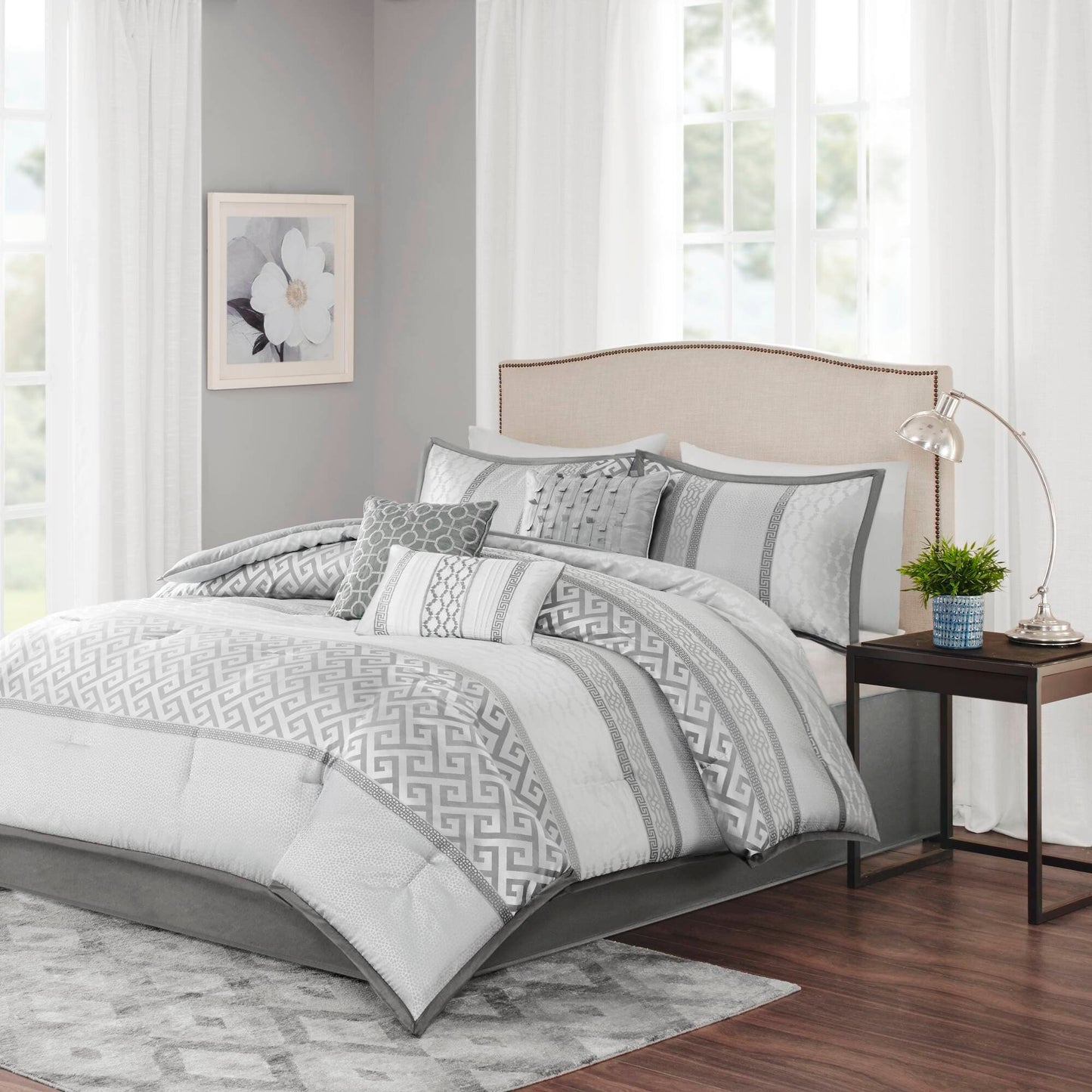 Ensemble de couette jacquard géométrique 7 pièces Madison Park Christian