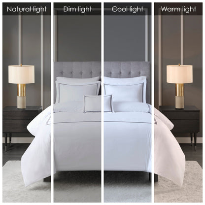 Parure de lit Madison Park Signature, collection de luxe, 500 fils au pouce carré, 100 % satin de coton brodé