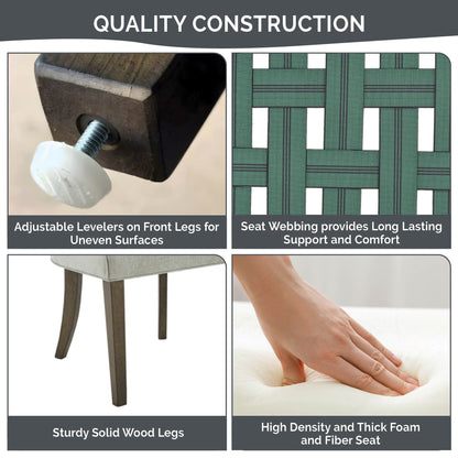 Chaises de salle à manger rembourrées Madison Park Signature Ultra avec pieds en bois (lot de 2) - Non disponible