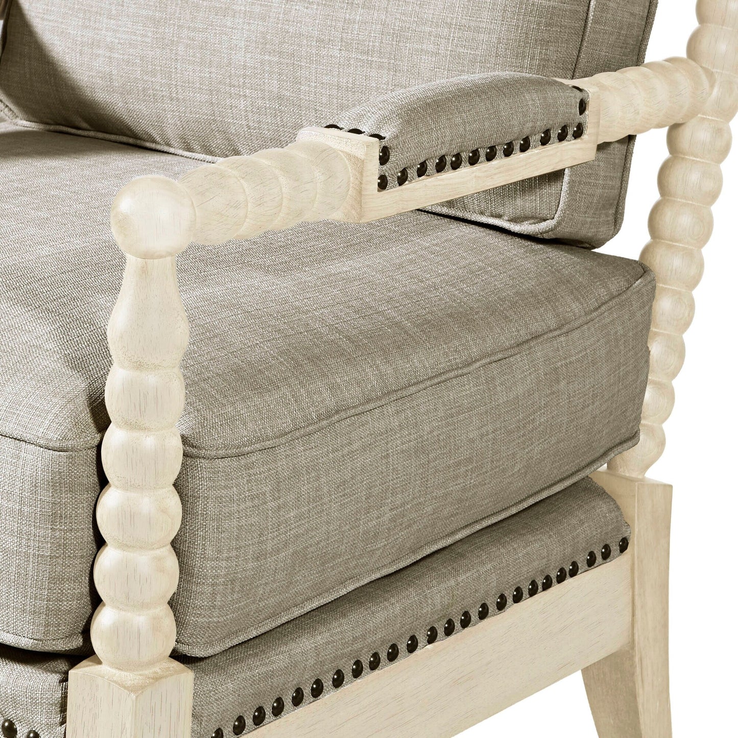 Fauteuil Madison Park Donohue à cadre en bois tourné