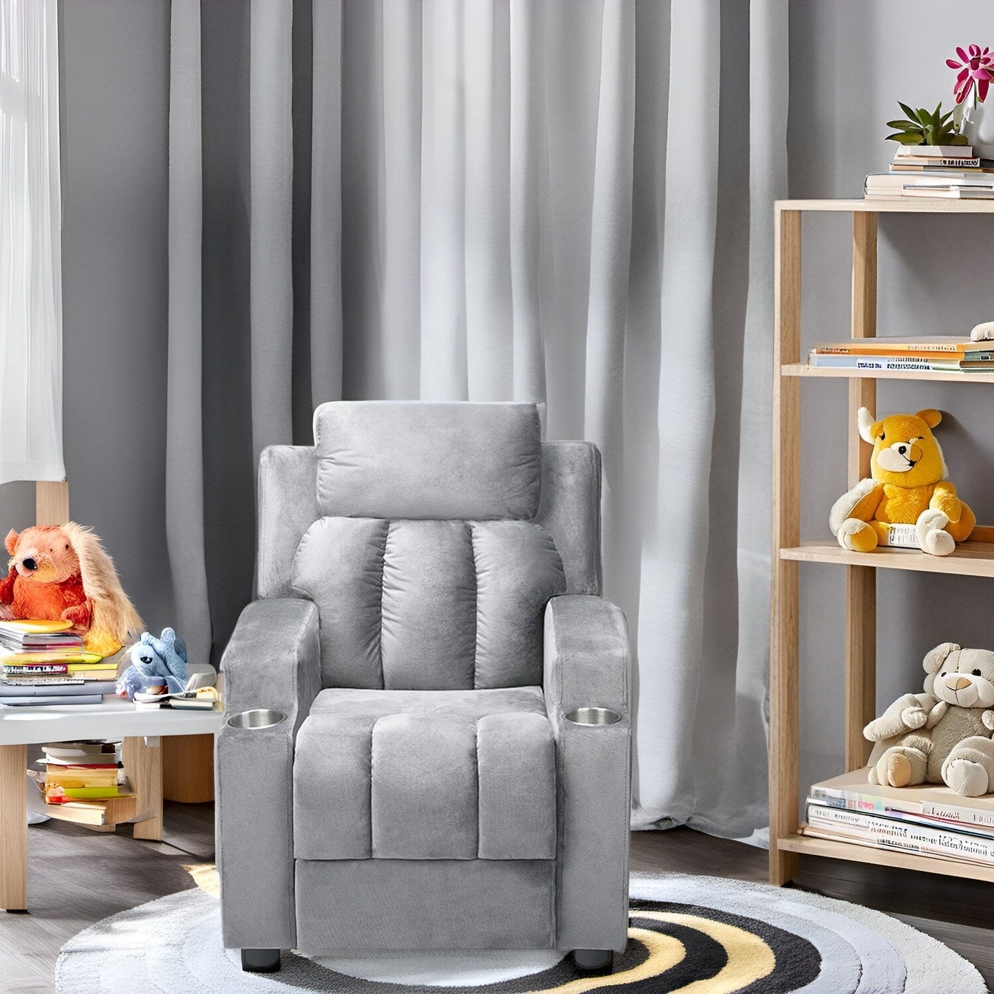Fauteuil magique pour super-héros et princesses, fauteuil inclinable super deluxe pour enfants avec repose-pieds, appui-tête et 2 porte-gobelets