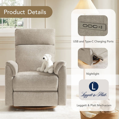 Fauteuil inclinable pivotant électrique Maire avec veilleuse