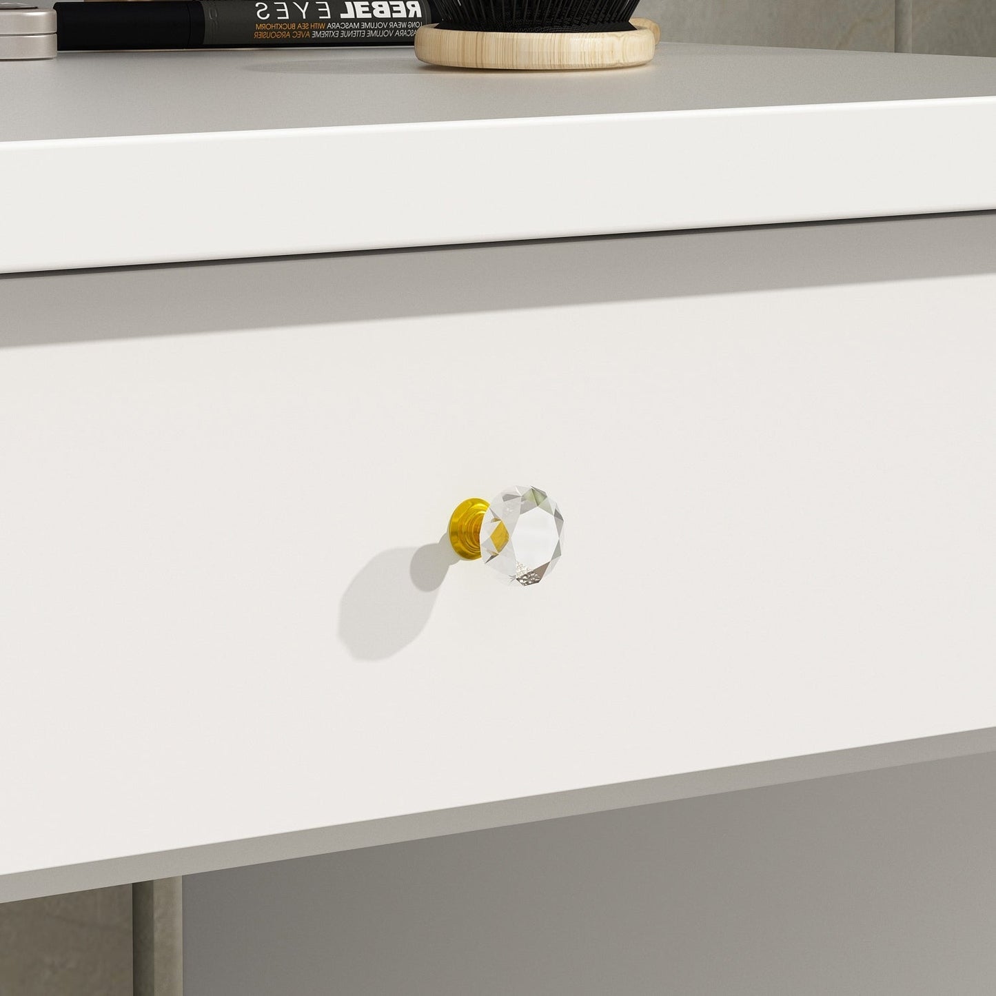 Ensemble coiffeuse avec lumière LED, miroir et tabouret