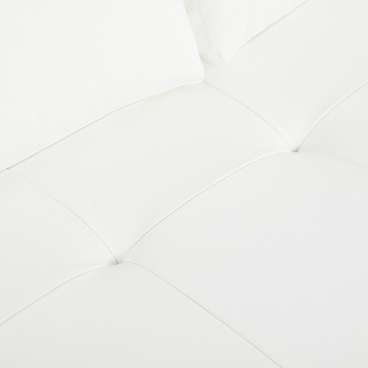 Canapé moderne en cuir véritable avec pieds en bois et coussin cylindrique supplémentaire