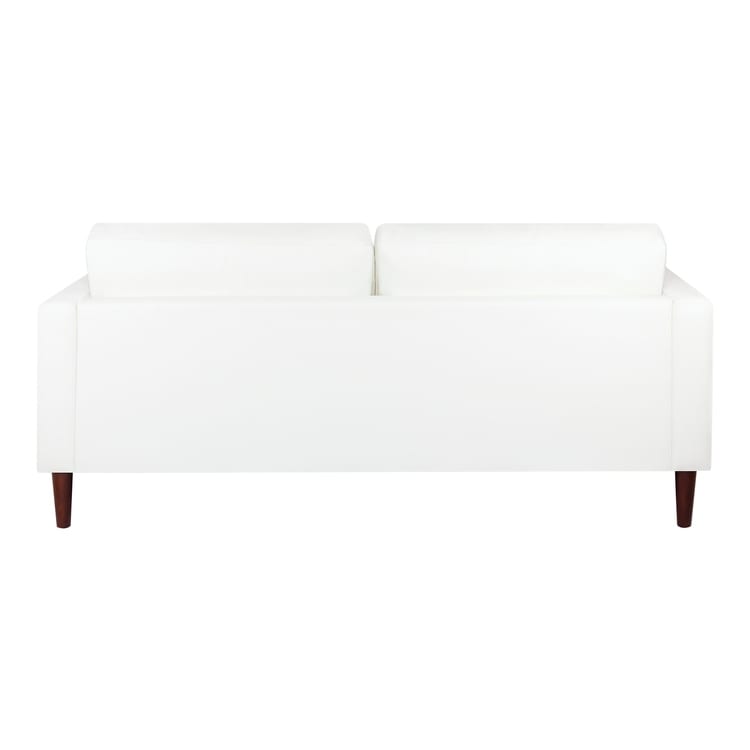 Canapé moderne en cuir véritable avec pieds en bois et coussin cylindrique supplémentaire