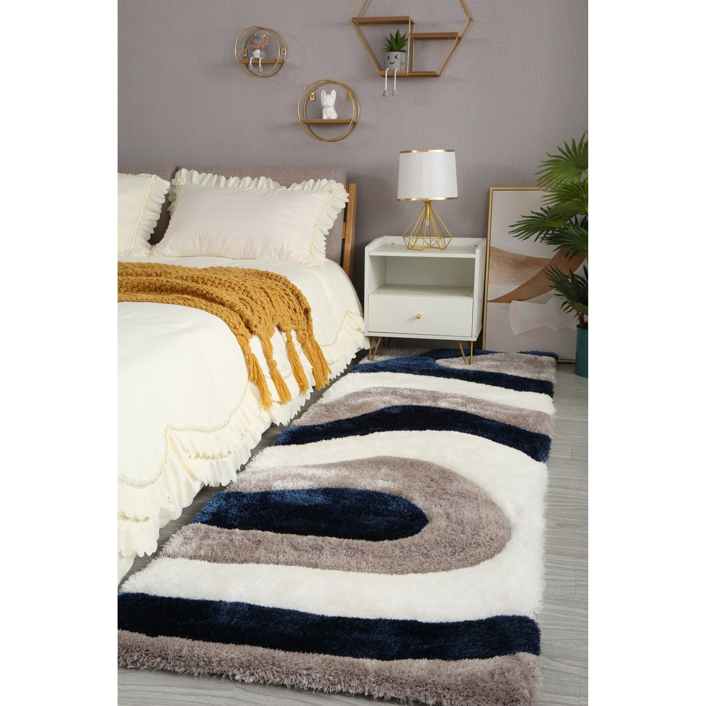 Tapis Mateos Shag à motif abstrait