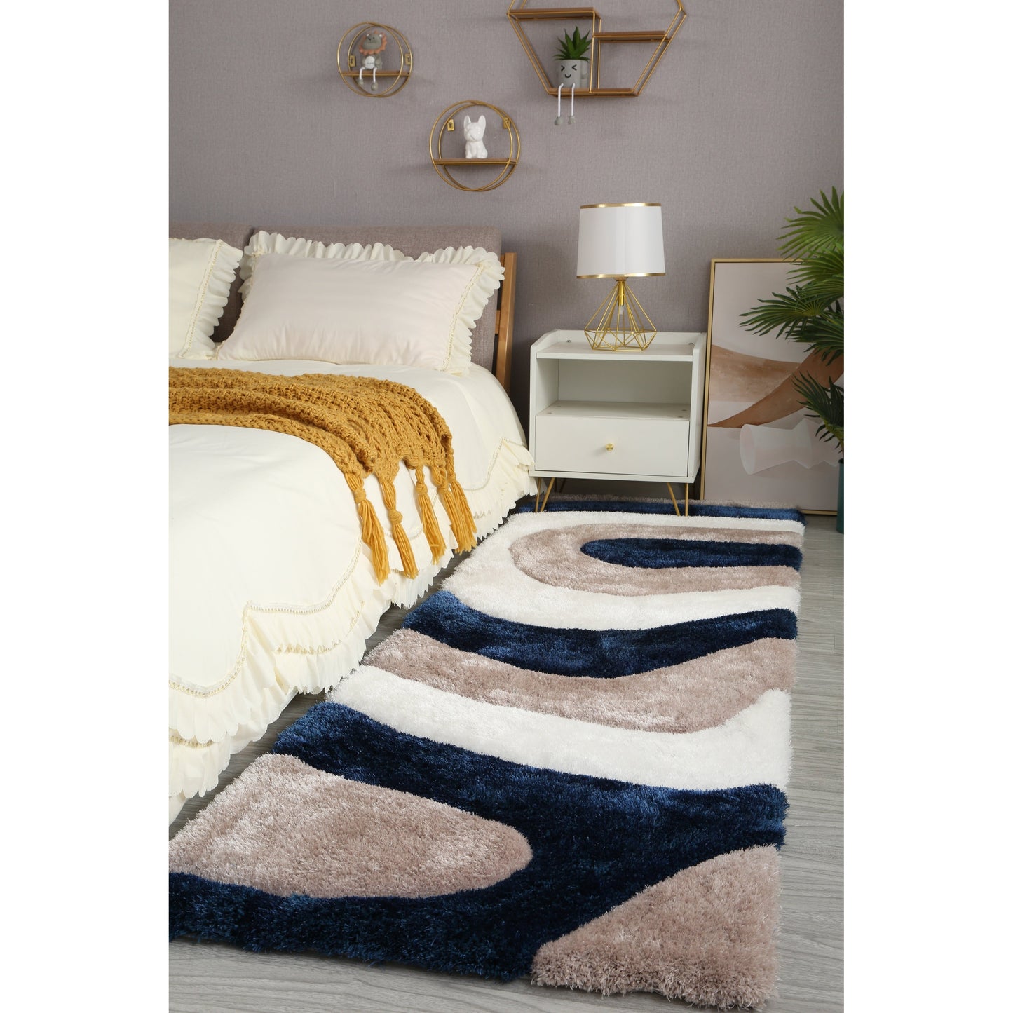 Tapis Mateos Shag à motif abstrait