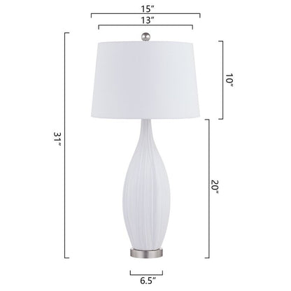 Ensemble de 2 lampes de table standard en porcelaine blanche (31)