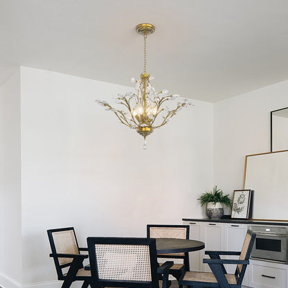 Maxax 4 - Lustre classique/traditionnel unique à 4 lumières avec accents de cristal