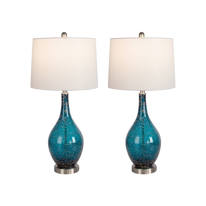 Lampes de table USB en verre (lot de 2) - Lampe de chevet moderne