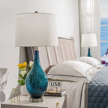 Lampes de table USB en verre (lot de 2) - Lampe de chevet moderne