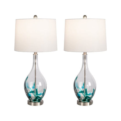 Lampes de table USB en verre (lot de 2) - Lampe de chevet moderne