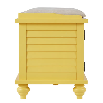 Banc de rangement à porte persienne avec coussin en velours Maybelle par iNSPIRE Q Classic