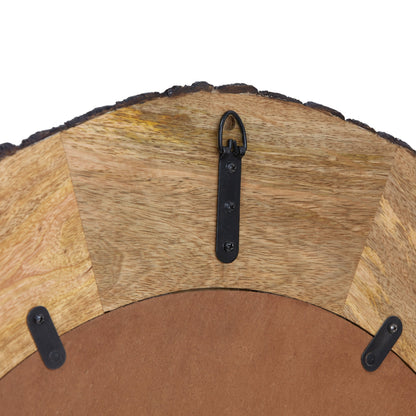 Miroir mural rond Meredith en bois brut de River of Goods - 30,5 x 1 x 30,5