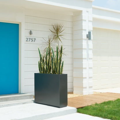 Jardinière métallique robuste pour plantes d'extérieur, 38 x 10 x 30 pouces (96,5 x 25,5 x 76 cm) avec séparateur en métal - 38 x 30 x 10