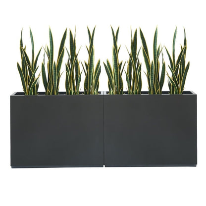 Jardinière métallique robuste pour plantes d'extérieur, 38 x 10 x 30 pouces (96,5 x 25,5 x 76 cm) avec séparateur en métal - 38 x 30 x 10