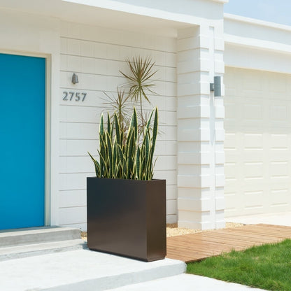 Jardinière métallique robuste pour plantes d'extérieur, 38 x 10 x 30 pouces (96,5 x 25,5 x 76 cm) avec séparateur en métal - 38 x 30 x 10