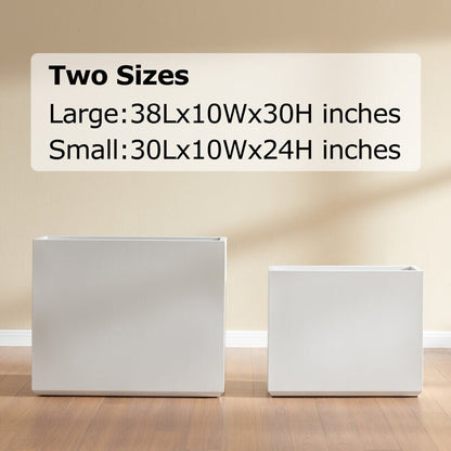 Jardinière métallique robuste pour plantes d'extérieur, 38 x 10 x 30 pouces (96,5 x 25,5 x 76 cm) avec séparateur en métal - 38 x 30 x 10