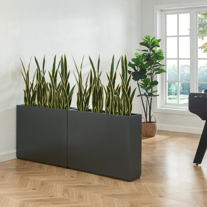 Jardinière métallique robuste pour plantes d'extérieur, 38 x 10 x 30 pouces (96,5 x 25,5 x 76 cm) avec séparateur en métal - 38 x 30 x 10