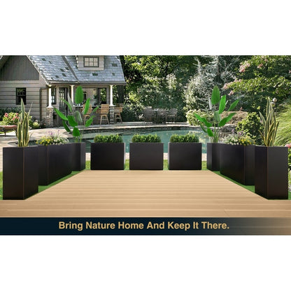 Jardinière métallique robuste pour plantes d'extérieur, 38 x 10 x 30 pouces (96,5 x 25,5 x 76 cm) avec séparateur en métal - 38 x 30 x 10