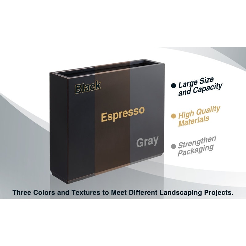 Jardinière métallique robuste pour plantes d'extérieur, 38 x 10 x 30 pouces (96,5 x 25,5 x 76 cm) avec séparateur en métal - 38 x 30 x 10