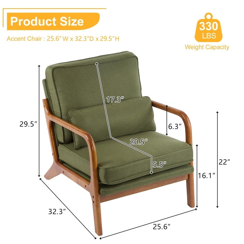 Fauteuil d'appoint rembourré de style moderne du milieu du siècle