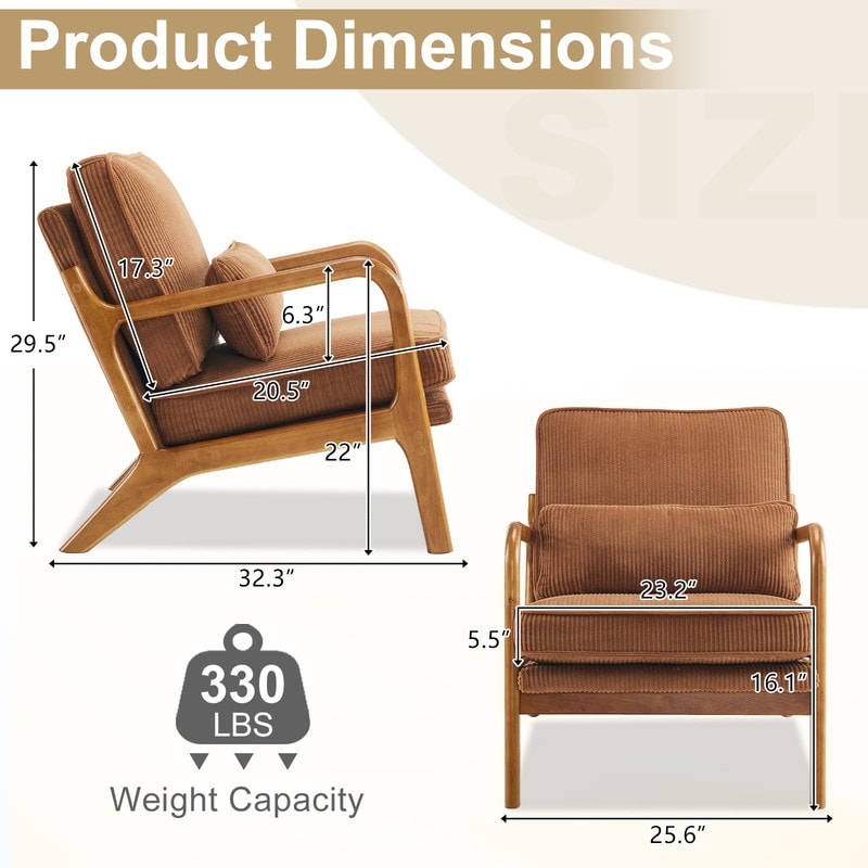 Fauteuil d'appoint rembourré de style moderne du milieu du siècle