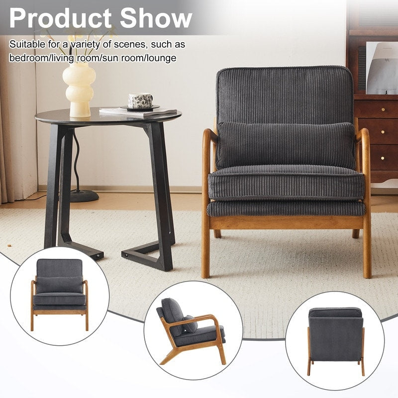 Fauteuil d'appoint rembourré de style moderne du milieu du siècle