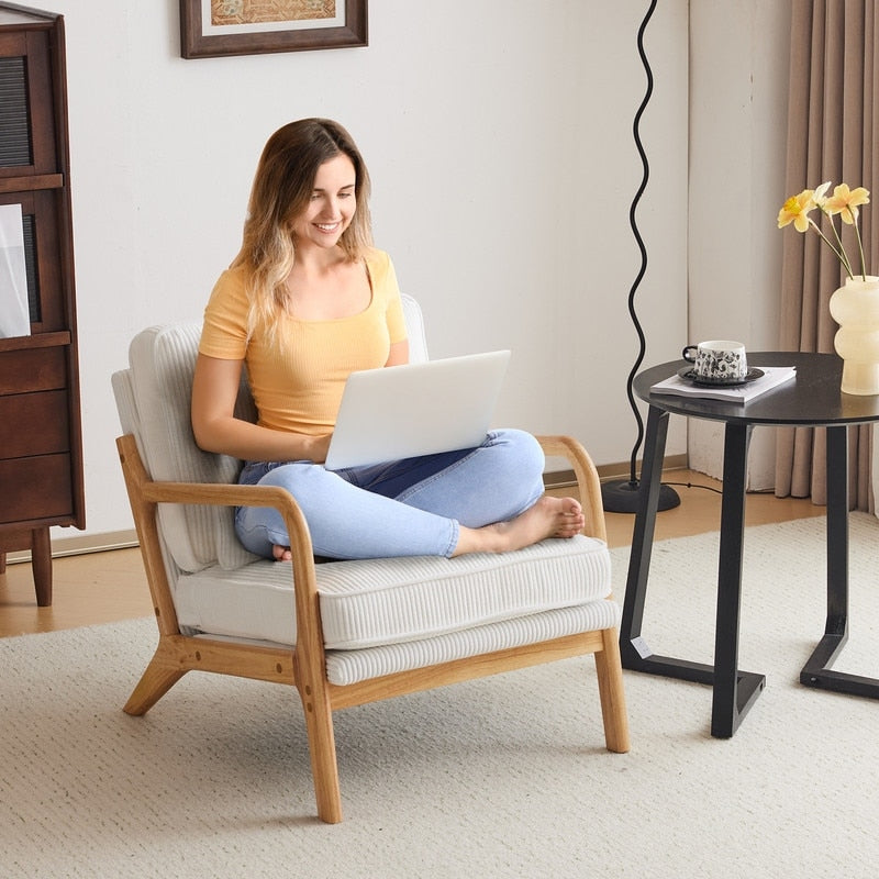 Fauteuil d'appoint rembourré de style moderne du milieu du siècle