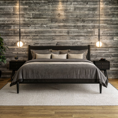 Lit à panneaux de style Mid-Century