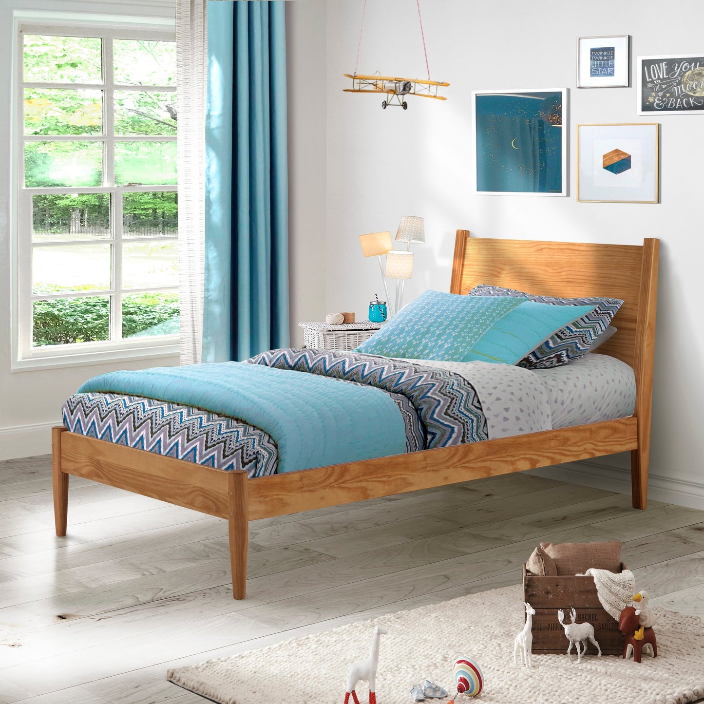 Lit à panneaux de style Mid-Century