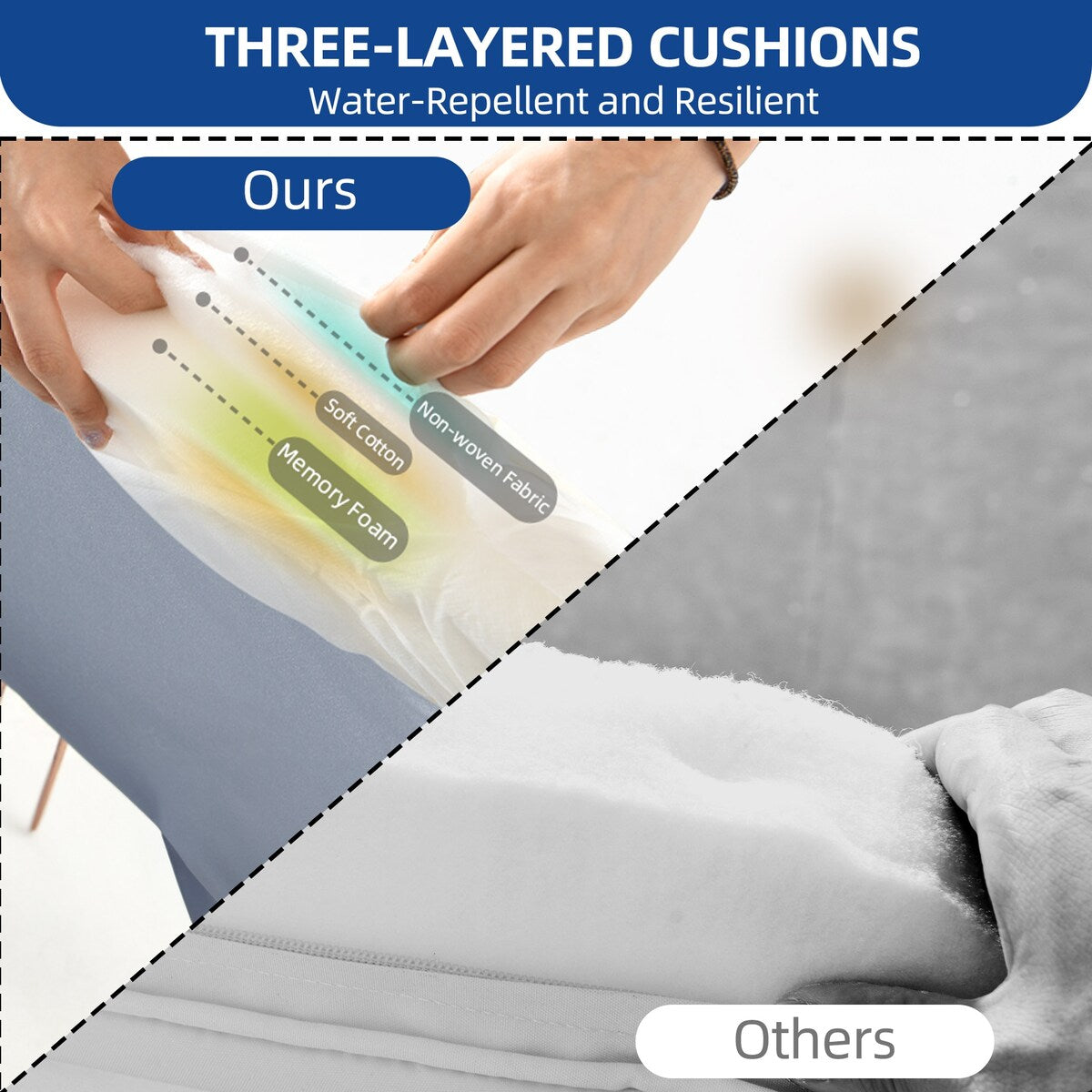 Ensemble bistro de jardin en résine tressée Moasis 3 pièces avec 2 chaises et table basse