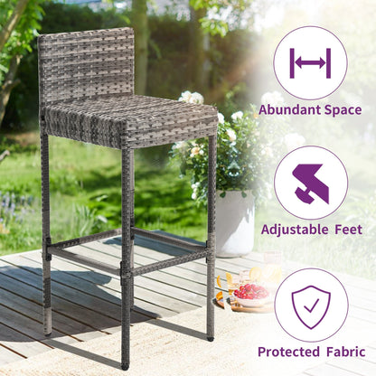 Ensemble de bar en résine tressée 5 pièces Moasis pour extérieur - 5 pièces